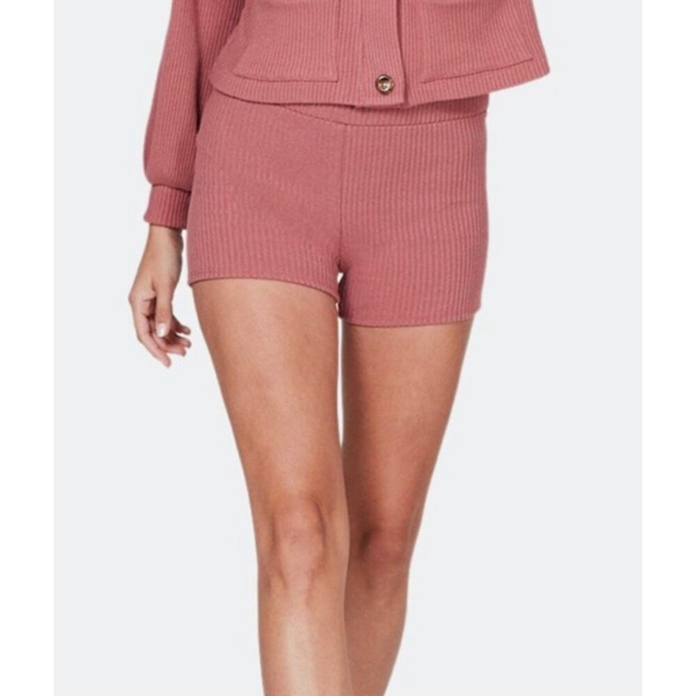Lett Gotland Shorts Terra Cotta Pink Ribbed Womens Large New Loungewear